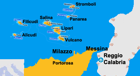 Mappa isole Eolie